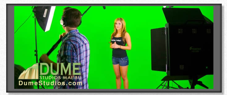 Brittney Palmer, UFC Ring Girl and Playboy Bunny behind a Green Screen at Dume Studios