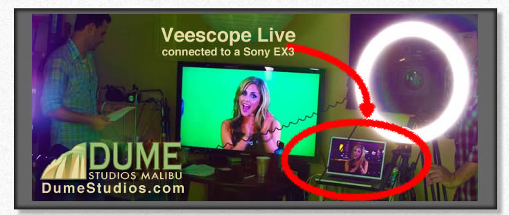 Veescope Live running on a MacBook Pro at Dume Studios in Malibu with Brittney Palmer