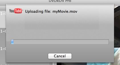 DVDxDV Pro uploading the DVD video to Youtube